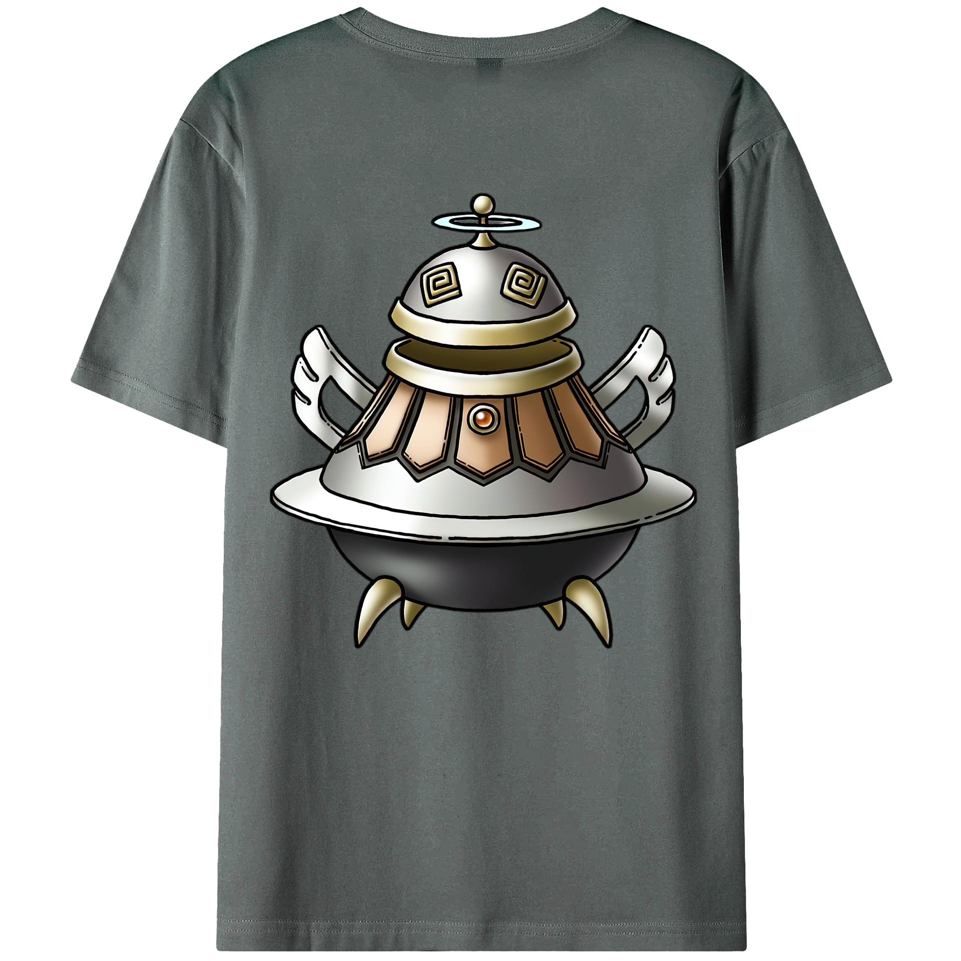（画像用） ドラゴンクエスト Doragon Kuesuto Dragon Quest 綿100％ メンズ半袖Tシャツ（バックプリント） 通気性